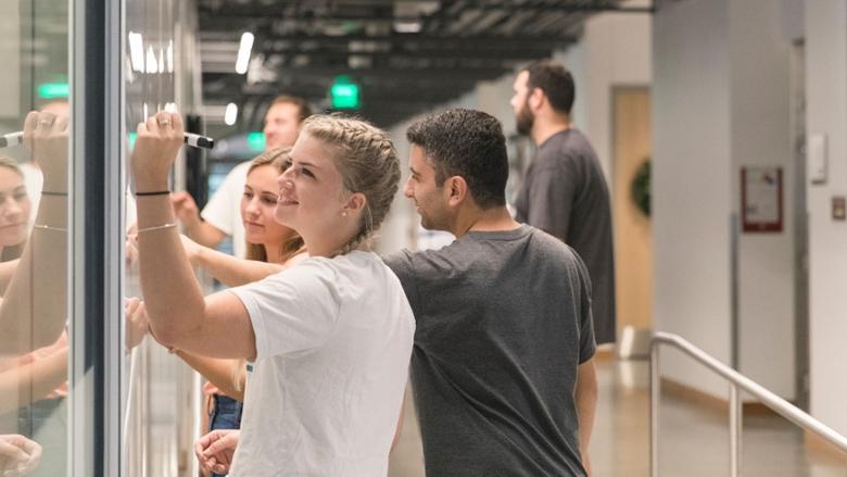 Chapman University students in the Keck Center of Science and Engineering