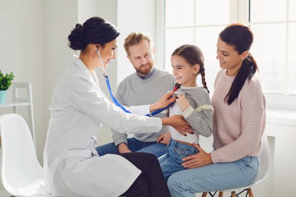 family with doctor