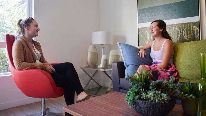 Two Chapman students in an apartment